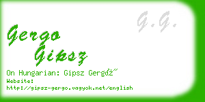 gergo gipsz business card